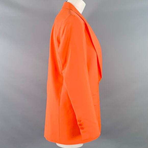 MSGM Size 6 Orange Wool Peak Lapel Jacket Blazer - Picture 2 of 10
